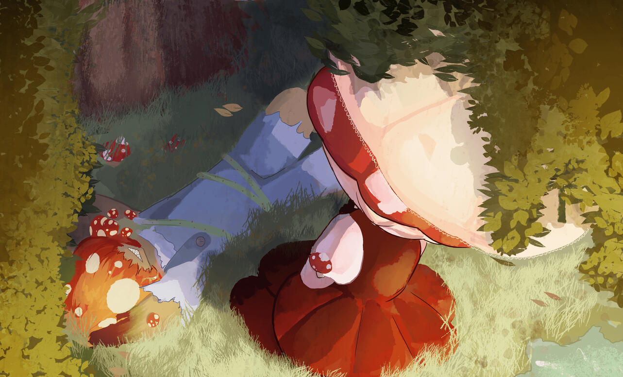This was actually a gift for two friends who both have mushroom themed original characters!